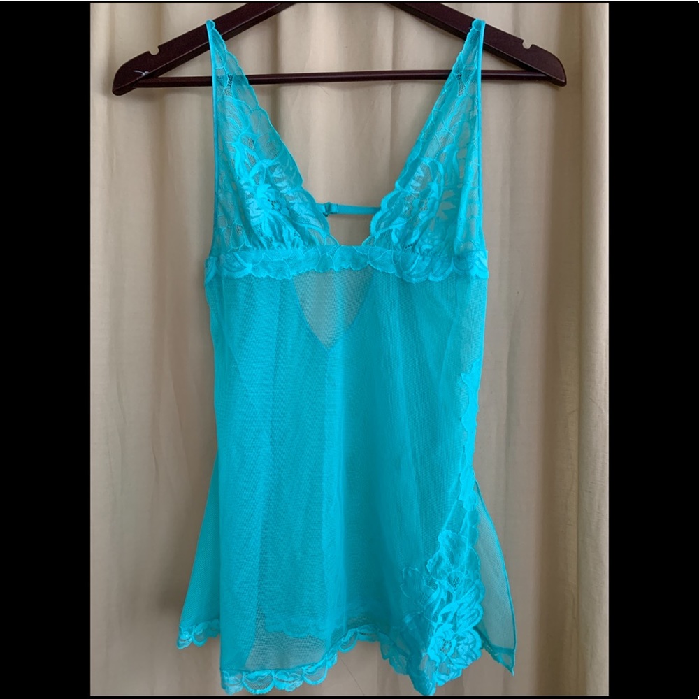 Victoria’s Secret turquoise blue sheer sli…